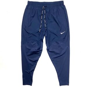 Nike Dri-Fit Men’s Dark Blue Stretchy Tapered Leg Running Training Track Pants L